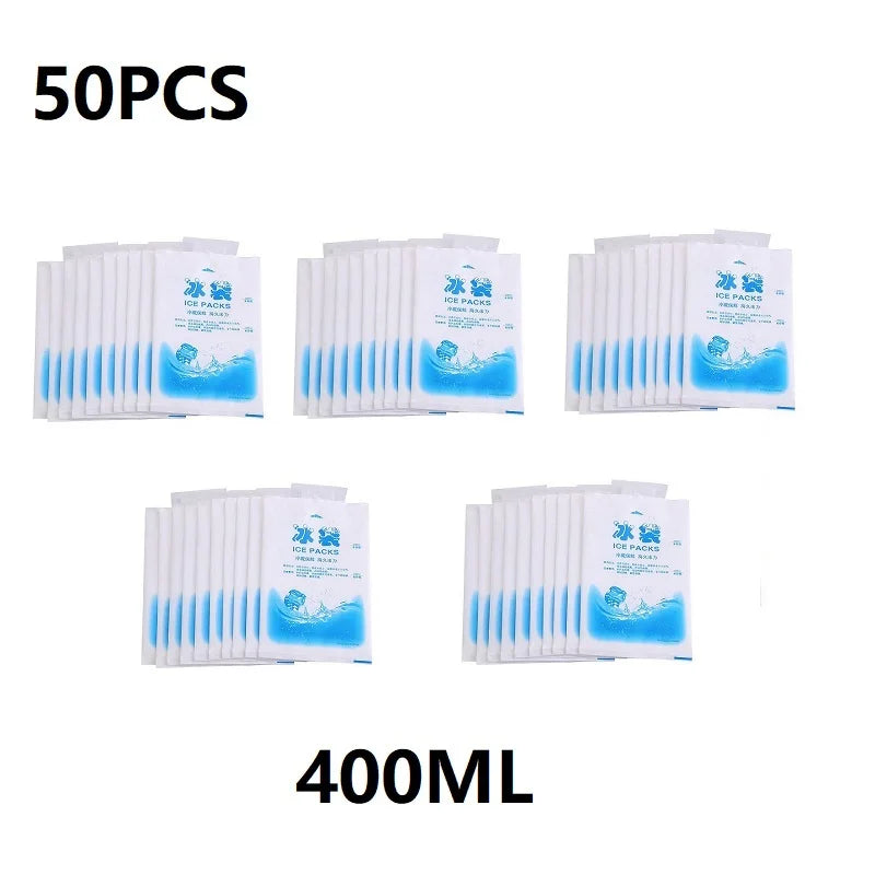 50-Pack Reusable Gel Ice Packs – Water Injection Cold Compress for First Aid, Pain Relief & Fresh Food Cooling