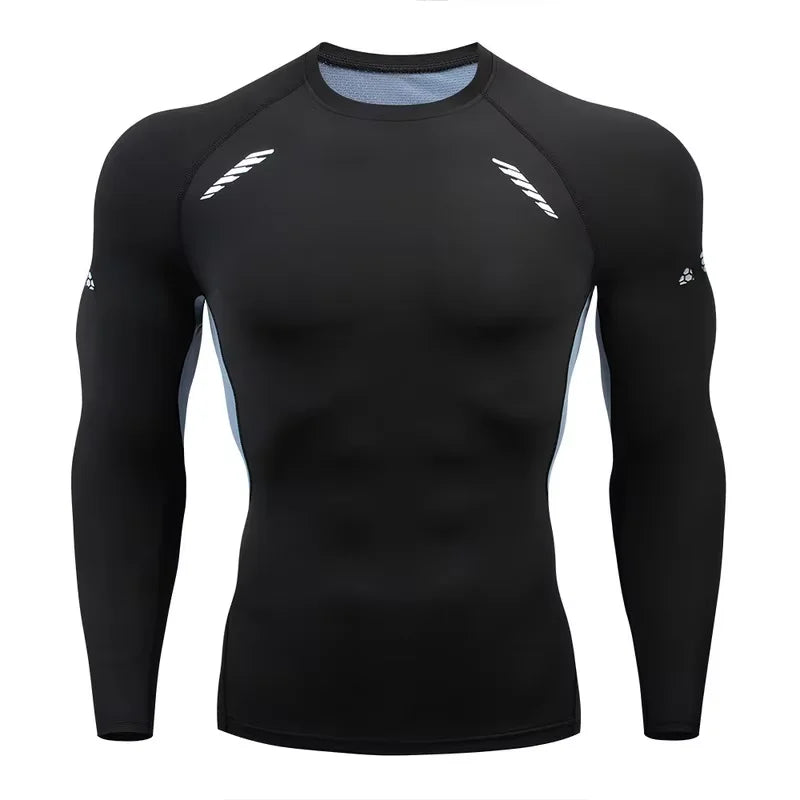 Men's Long Sleeve Compression Top – Quick-Dry, Tight-Fit | Running, Gym & Training | S–XXXL