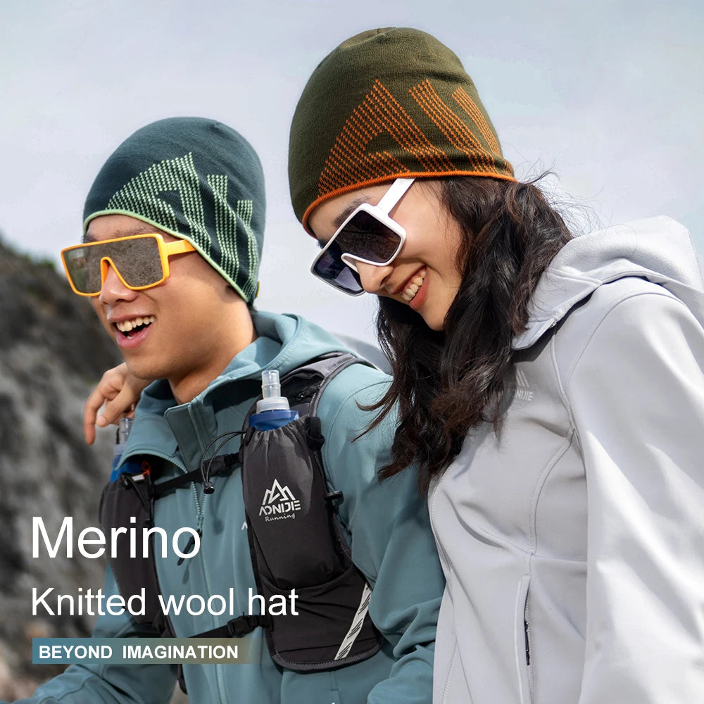 AONIJIE Unisex Winter Wool Beanie – Soft, Warm Knitted Hat for Running, Cycling & Outdoor Sports