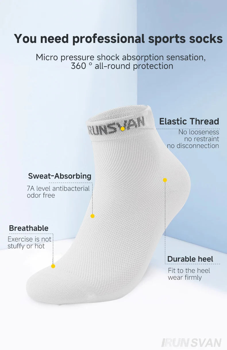 Anti-Pilling Breathable Running Ankle Socks – Moisture-Wicking, Antibacterial & Odour-Proof | 1, 5 or 10 Pairs