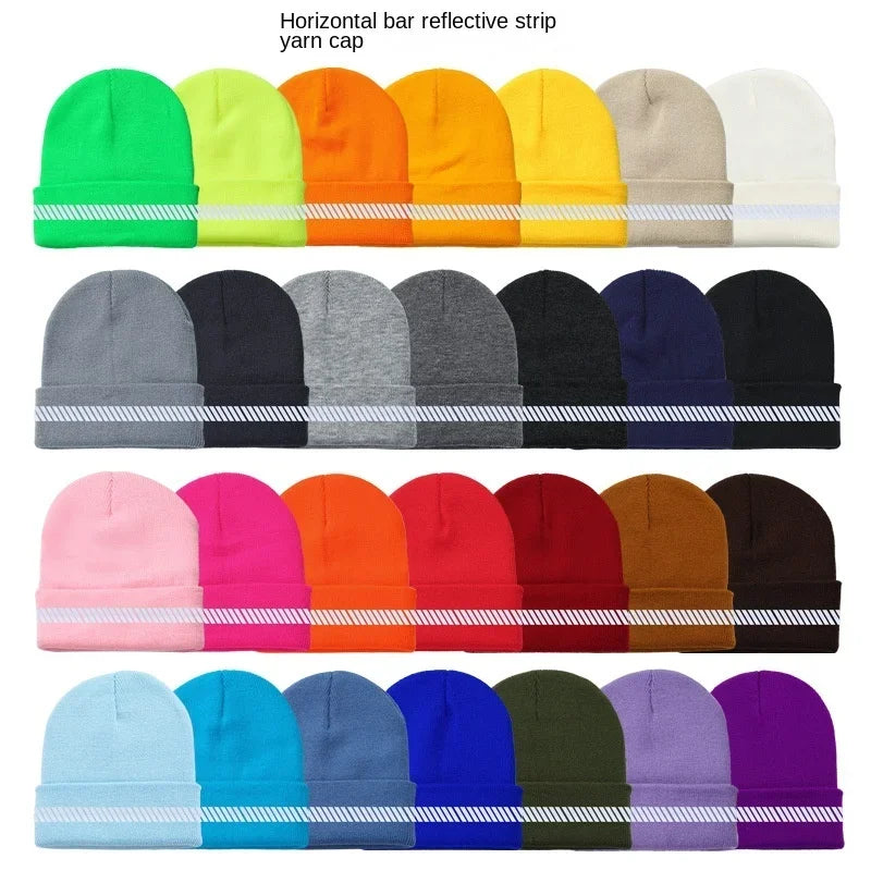 Reflective Hat Gear: High Visibility Safety Beanie, Reflective Knit, Ribbed Warm Winter Hats for Night Running, Hiking, Cycling / Rungear