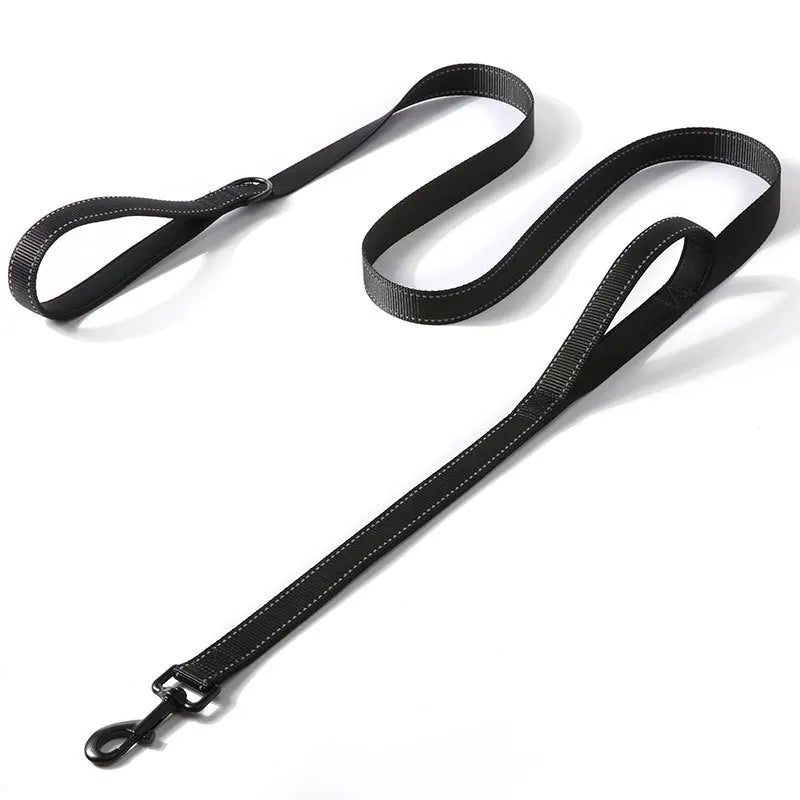 Pet Accessories Gear: 6FT Heavy Duty, Double Handle, Reflective, Nylon Dog Leash for Large Medium Dogs / Rungear