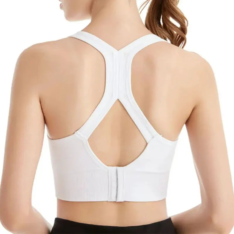 RUNGEAR Shockproof Seamless Racerback Sports Bra | Quick-Dry Yoga & Running Bra Tank Top