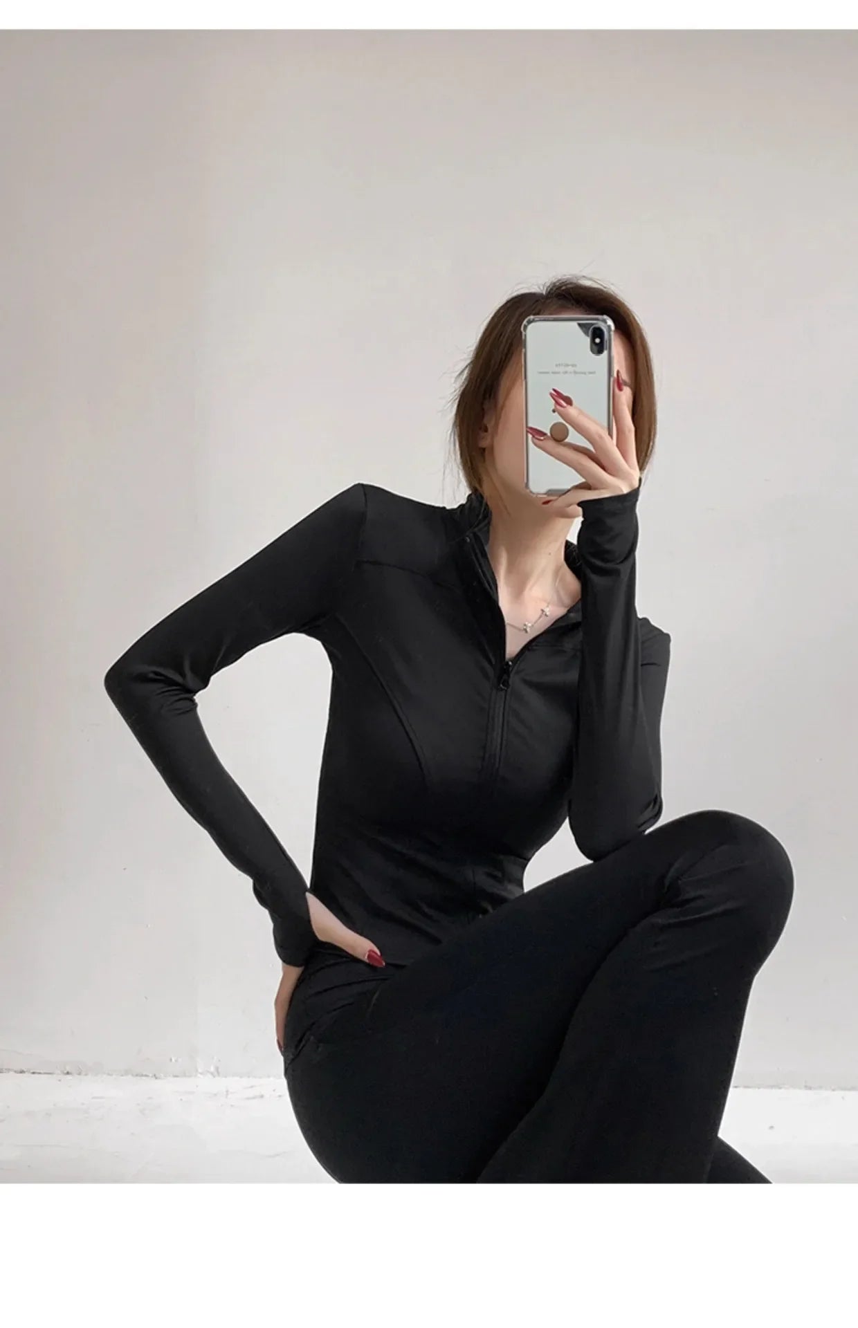 Women's Running Apparel: Quick Drying, Long Sleeved Sports Tight Fitness Top With Zipper S-3XL / Rungear