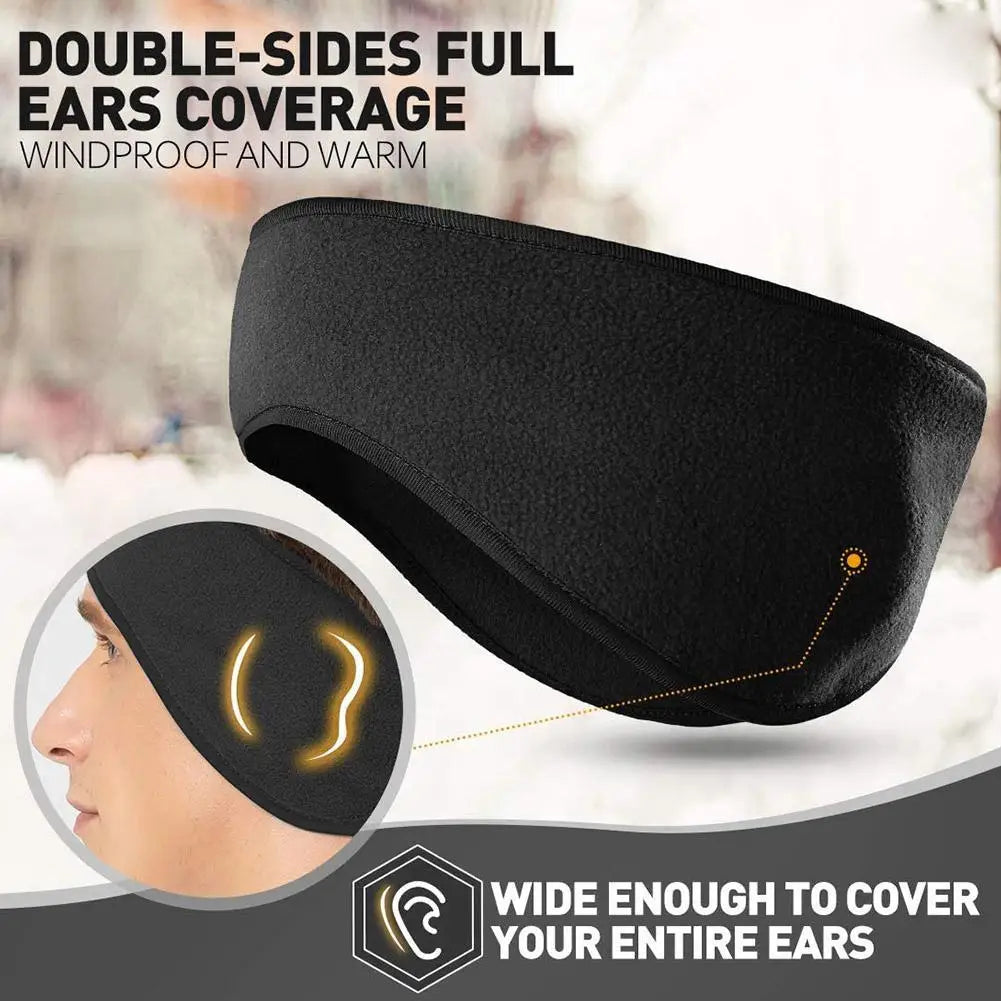 Unisex Fleece Ear Warmer Headband | Thin & Lightweight | Running & Winter Sports