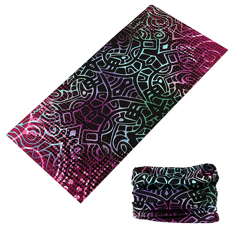 Versatile Seamless Buff for Men & Women – Gradient Bandana, Mask, Running Headband, Face Shield