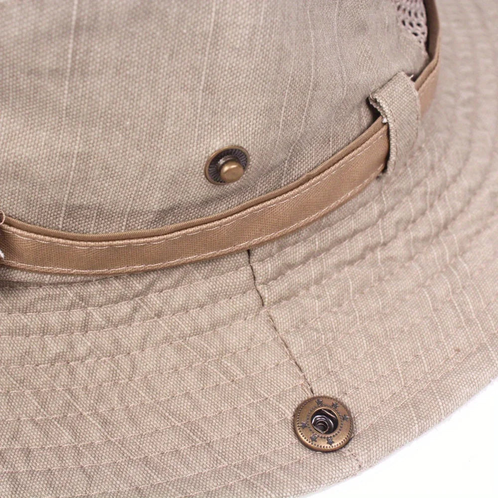 Men's Breathable Mesh Boonie Hat | Wide Brim Sun Hat for Hiking & Fishing