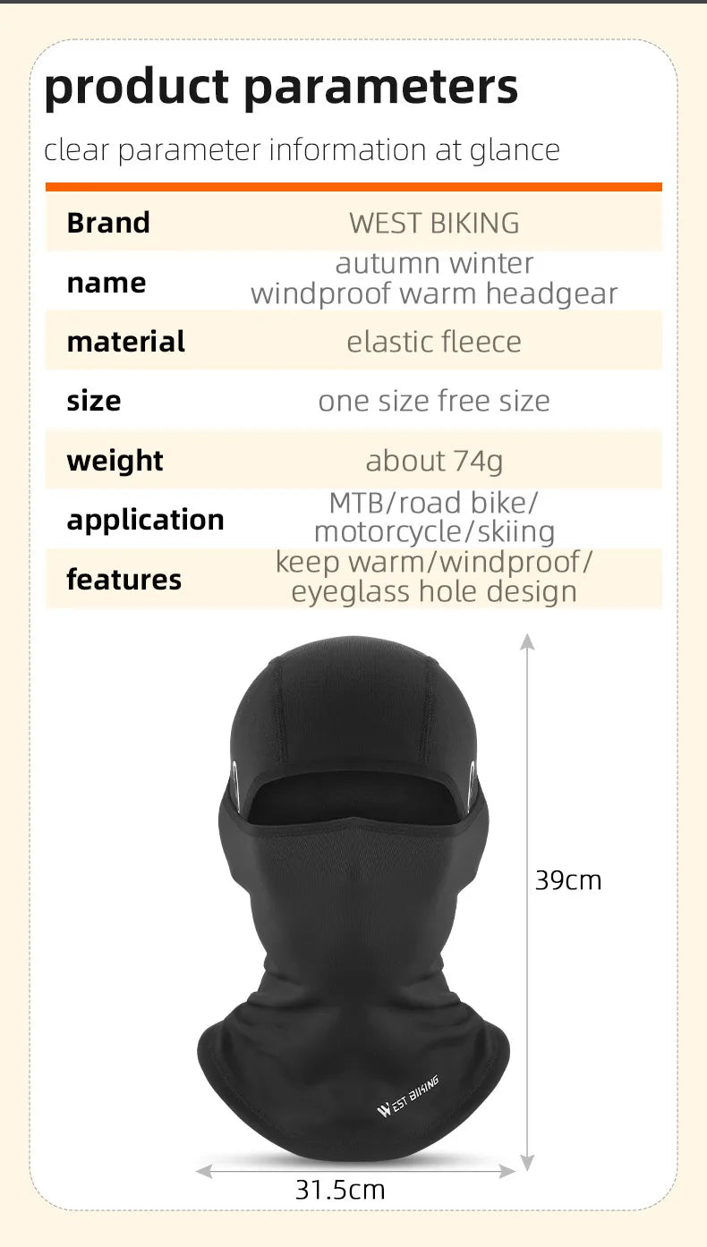 RUNGEAR Thermal Full-Face Balaclava | Windproof Winter Mask for Cycling, Hiking & Motorcycle