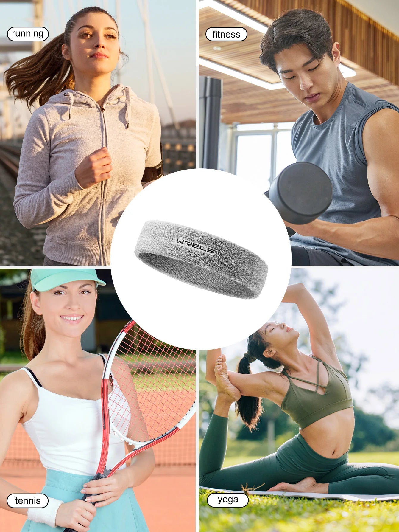 Moisture-Wicking Hat Accessories: WRELS Sports, Moisture Wicking, Athletic, Cotton Terry Cloth Sweatband / Rungear