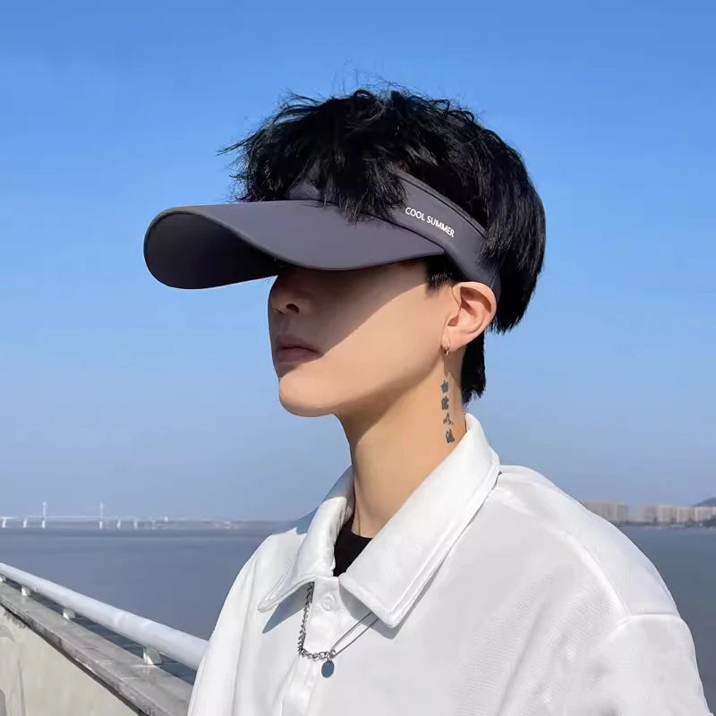 Ice Silk Long Brim Cooling Visor – UV Protection, Stretchy Open-Top Hat | Running, Cycling & Golf | Unisex
