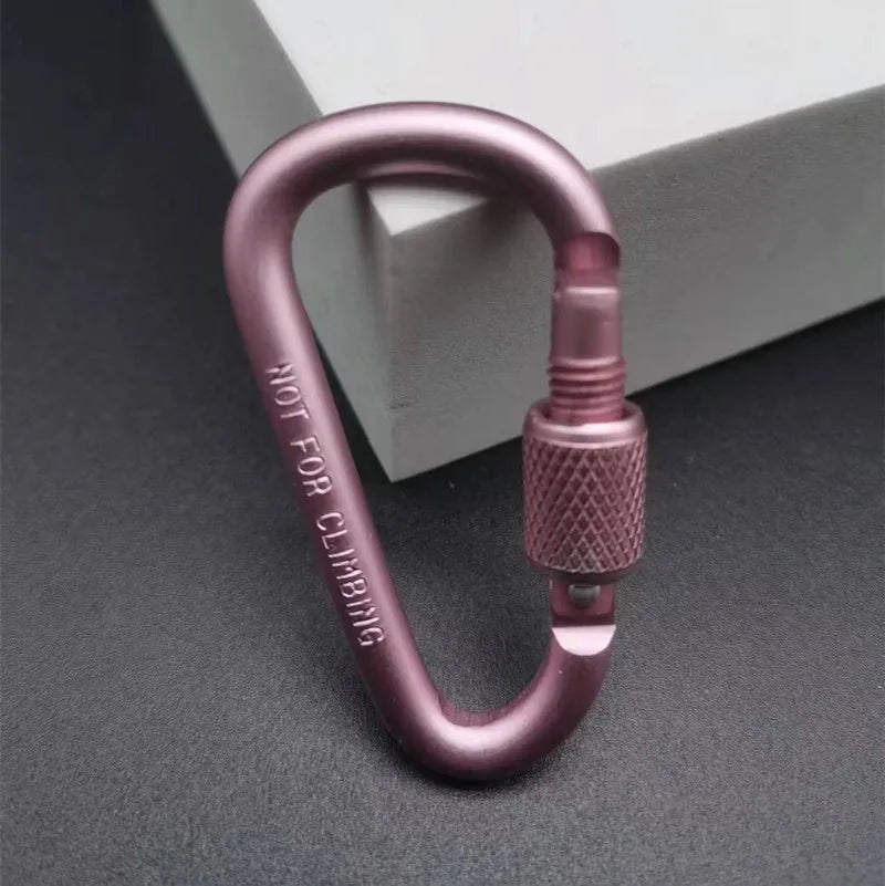 Aluminium D-Ring Locking Carabiner | Screw-Lock Clip for Hiking & Camping