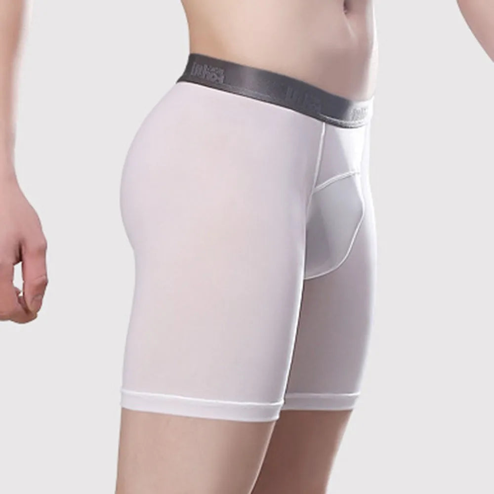 Men's Quick-Dry Compression Boxer Briefs | Long-Leg U-Pouch Sports Underwear