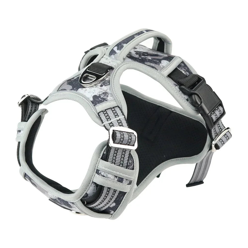 Reflective Pet Accessories: Dog Harness with Vertical Handle, Adjustable Dog Collars for Big Medium Dogs, 1000D Oxford Cloth / Rungear