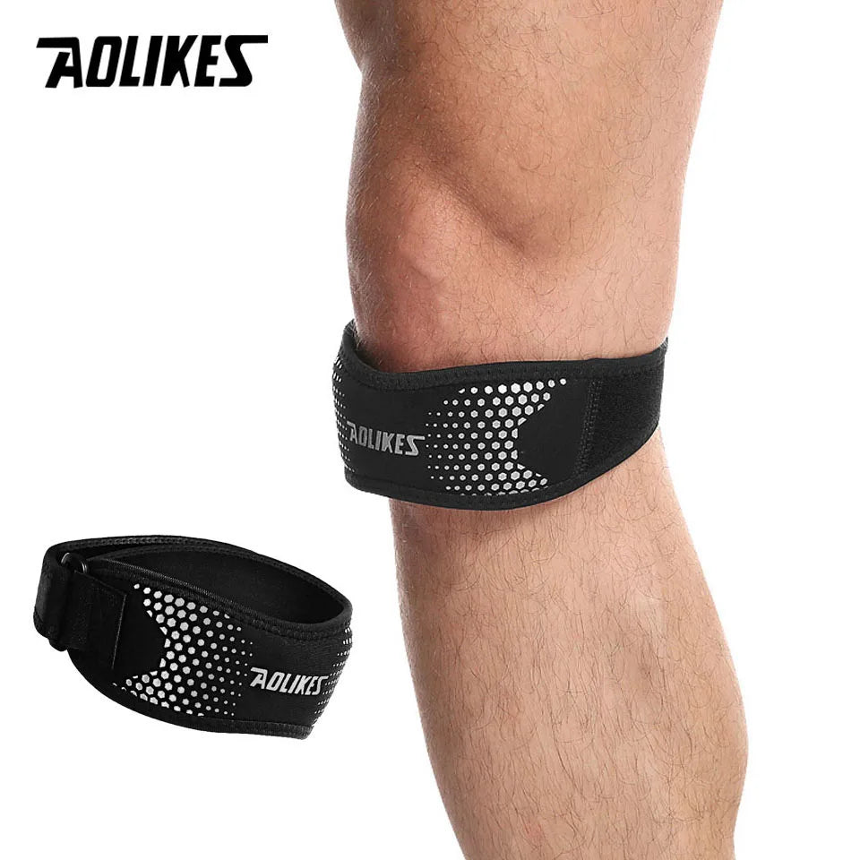 AOLIKES Adjustable Knee Brace – Patella Stabilizer for Pain Relief & Sports Support