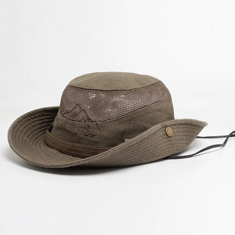 Men's Breathable Mesh Boonie Hat | Wide Brim Sun Hat for Hiking & Fishing