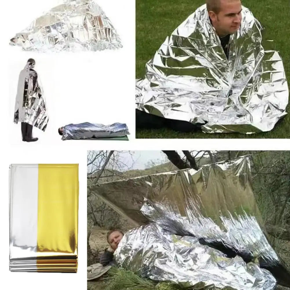 RUNGEAR Emergency Foil Thermal Blanket | Windproof & Waterproof Survival Blanket for Trail Running, Hiking & First Aid