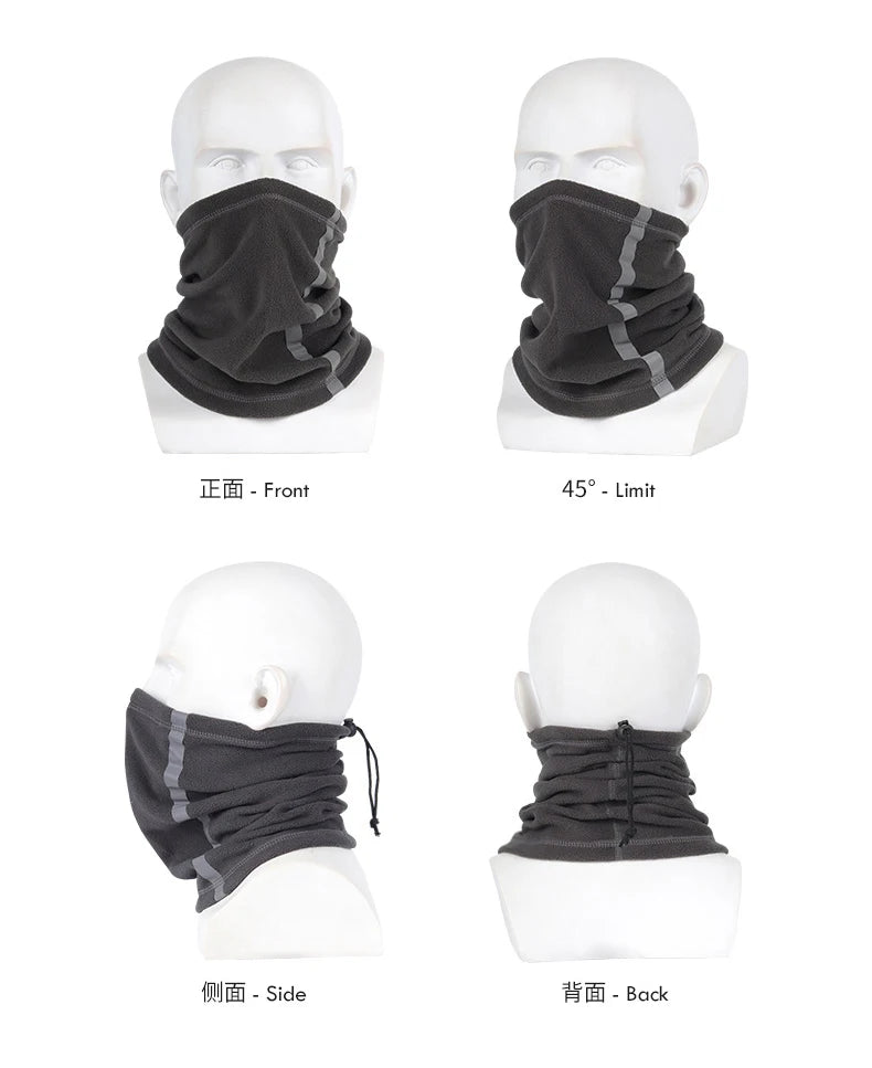 Running Reflective Accessories: Adjustable, Warm Polar Fleece Neck Gaiter For Autumn Winter / Rungear