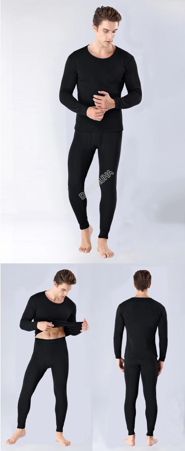 Men's Thermal Apparel: Winter Fleece ,Thick Thermal Long John Underwear Sets / Rungear