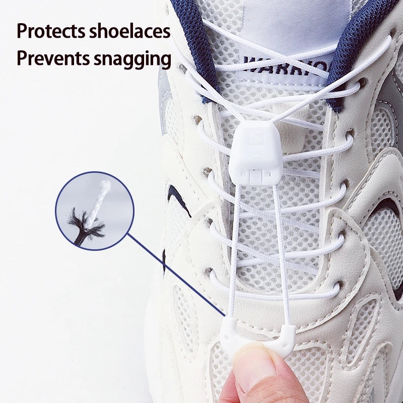 Round No-Tie Elastic Shoelaces | Adjustable Fit | 10 Colours | Running & Sport