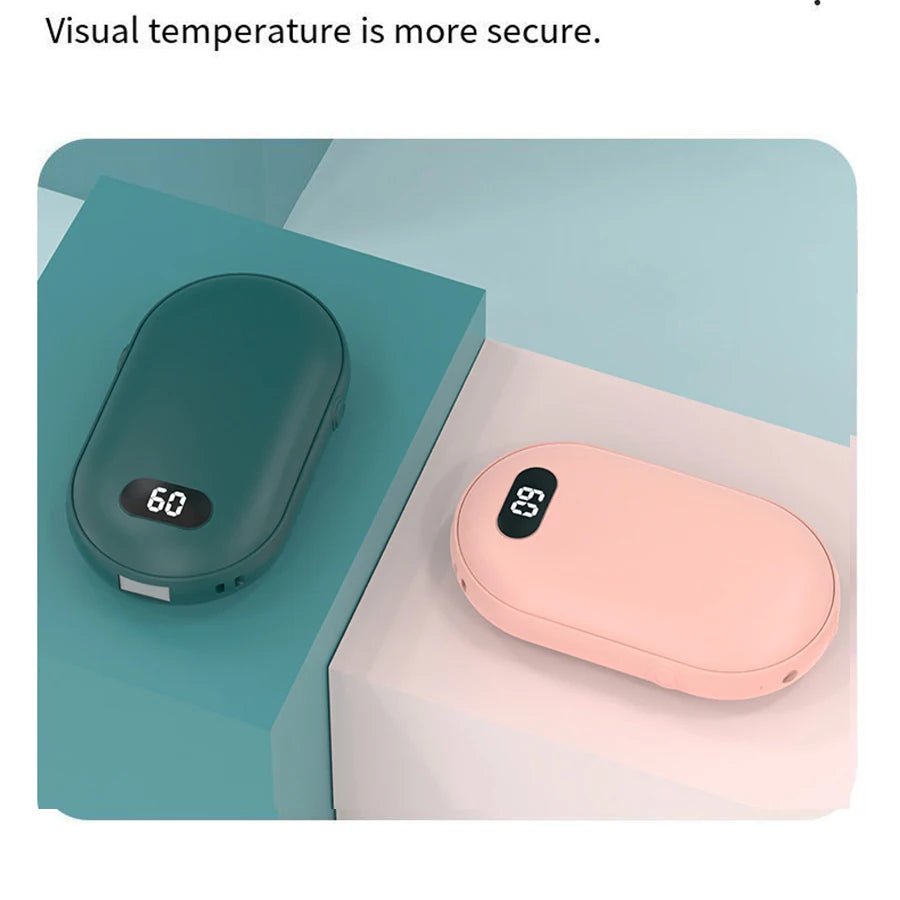 Double-Sided Rechargeable Hand Warmer — 2 Heat Settings | Portable Pocket Warmer