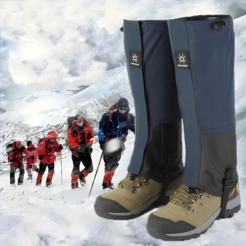 Waterproof Knee-High Hiking & Snow Gaiters | Adjustable Unisex Leg Gaiters with Rubber Foot Strap