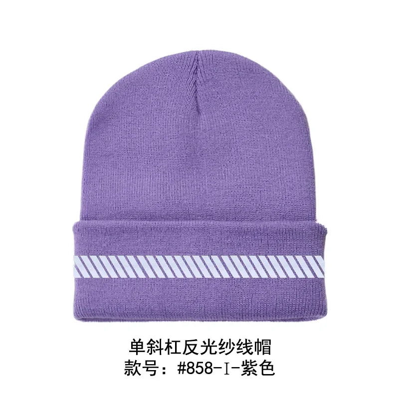 Reflective Hat Gear: High Visibility Safety Beanie, Reflective Knit, Ribbed Warm Winter Hats for Night Running, Hiking, Cycling / Rungear