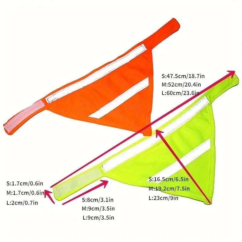 Dog Gear Accessories: Reflective, High Visibility Triangle Scarf, Suitable for Small and Medium-Sized Dogs / Rungear