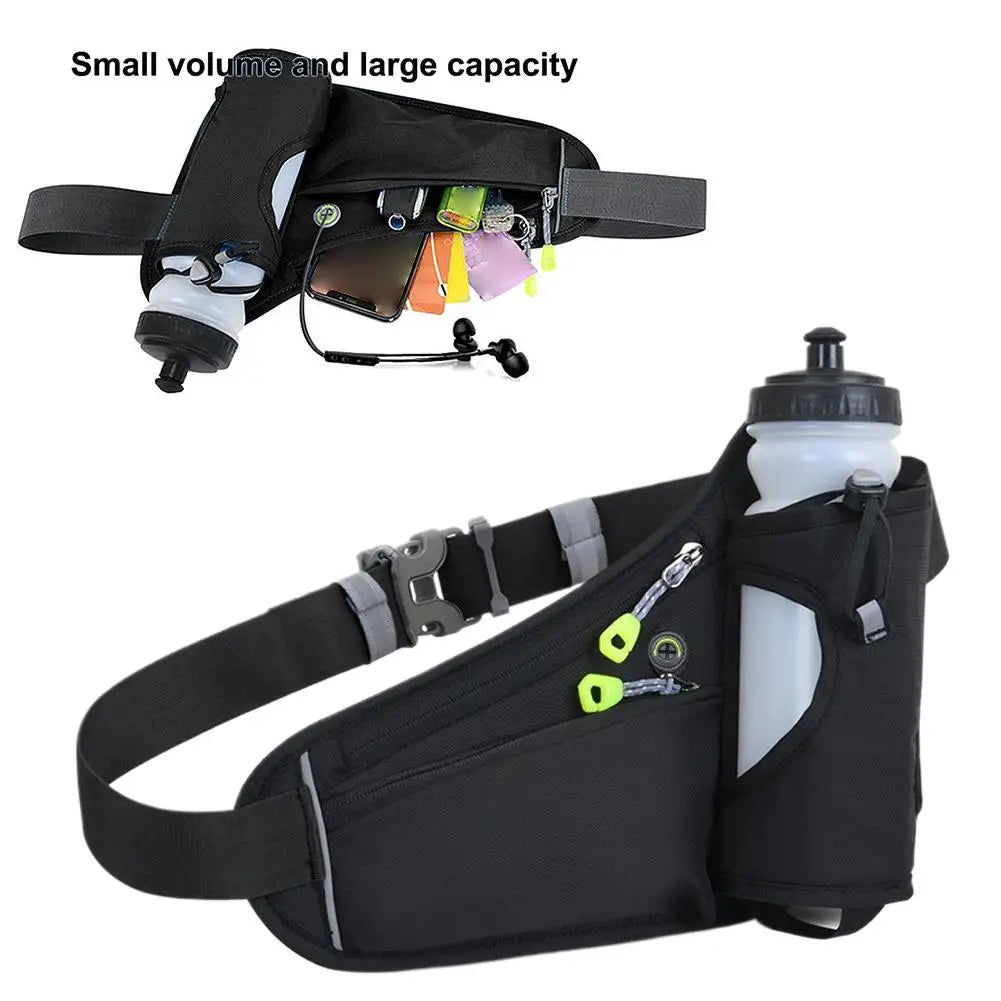 Sports Water Bottle Holder Waist Belt Bag – Canvas Running Hydration Belt for Hiking, Cycling & Outdoor Fitness | RUNGEAR