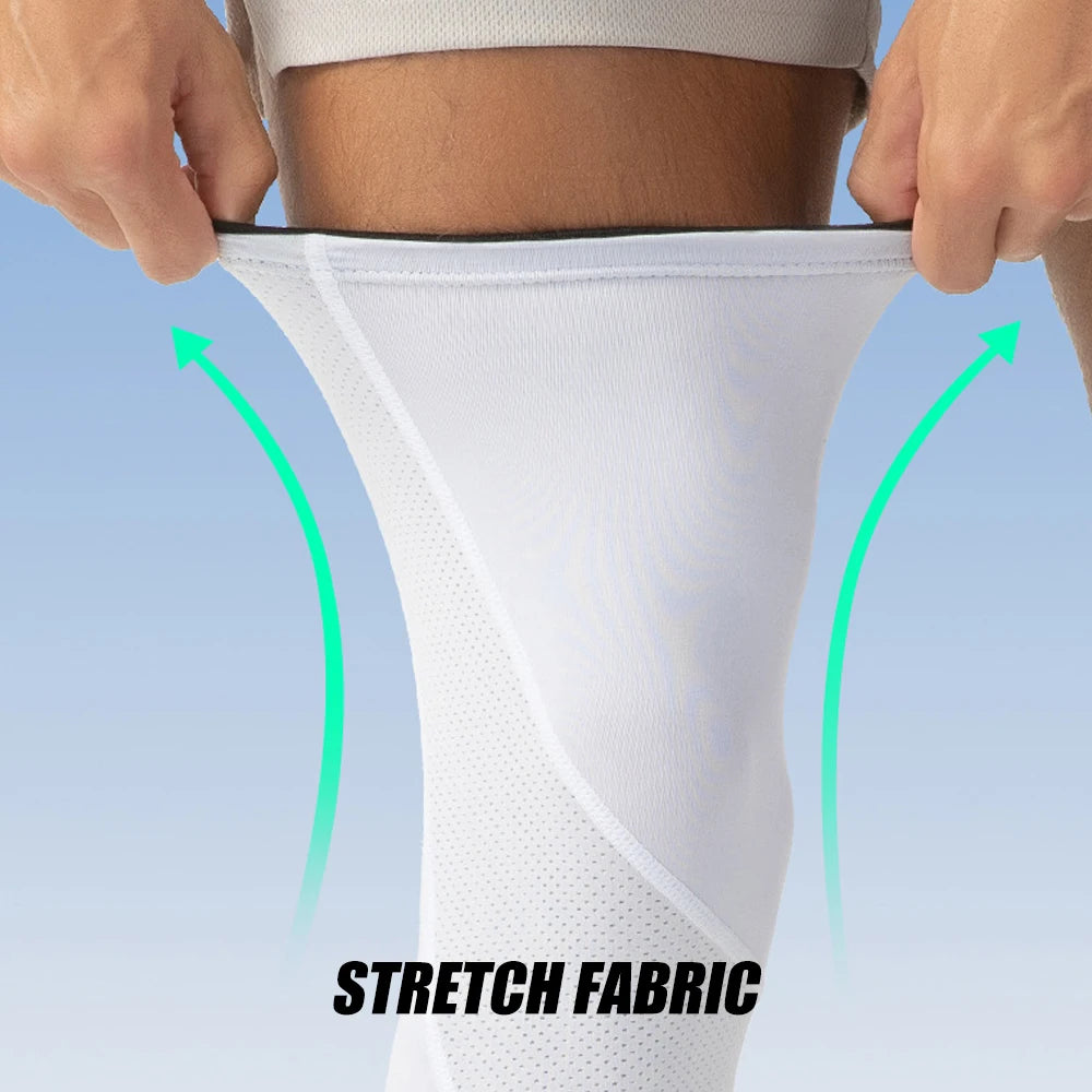 Compression Apparel Accessories: 1 PR Sports Full Leg Compression Sleeve for Men and Women, with Anti-Slip Silicone Strips / Rungear