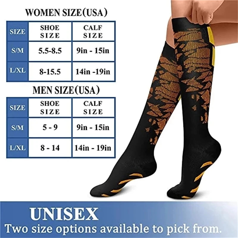 Running Compression Socks: 1 PC Medical 20-30mmhg Compression Socks for Flight, Travel, Pregnancy, Edema Diabetes, Varicose Veins / Rungear