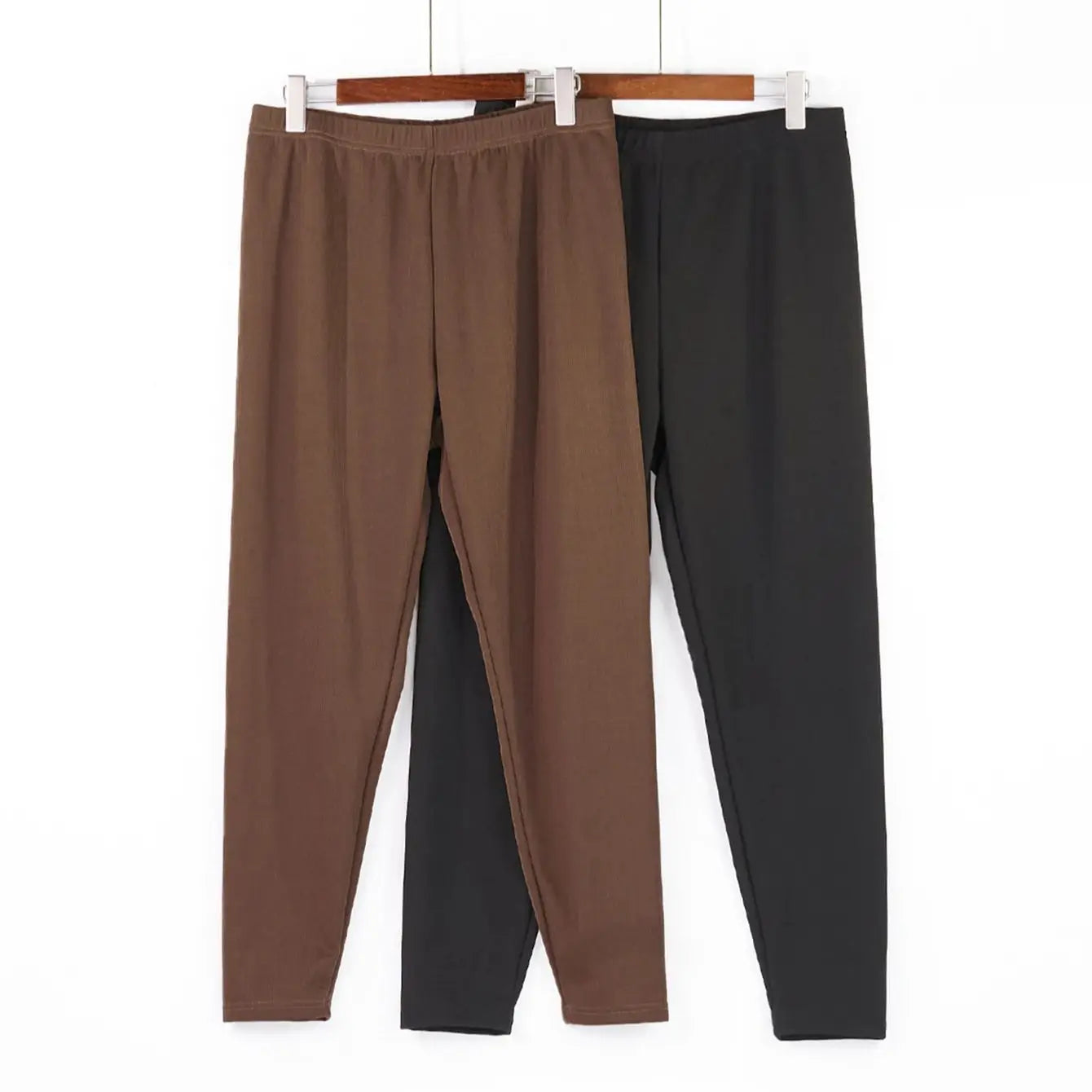 Plus Size Women's 2-Pack Solid Color Soft Slim Fit All-Season Stretch Legging Sports Pants