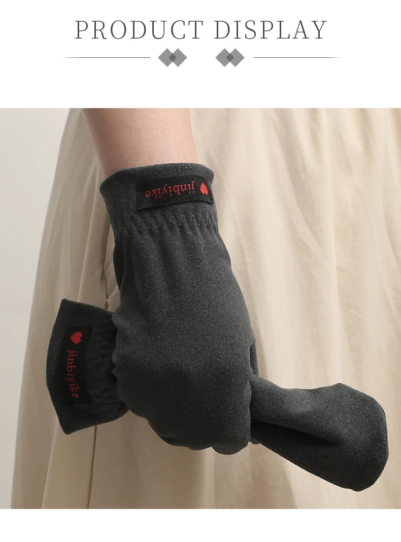 Running Winter Gear: Unisex, Warm, Windproof, Elasticated, Half-Round Mittens for Outdoor Sports / Rungear
