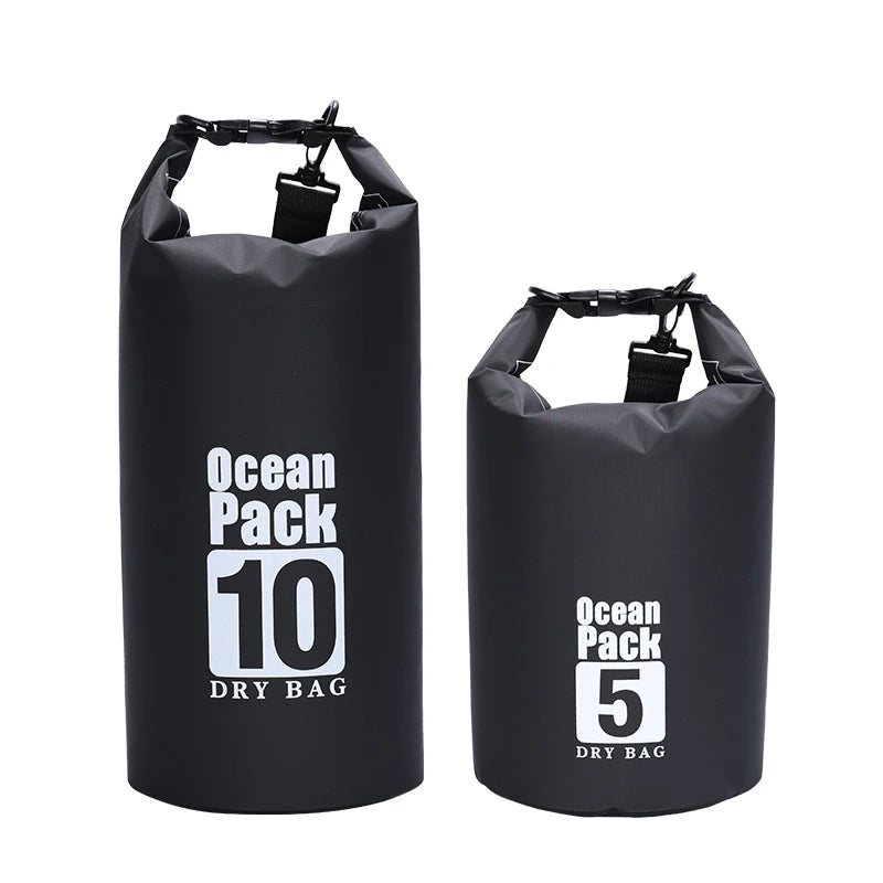 Waterproof PVC Roll-Top Dry Bag | 2L to 30L, Roll-Top Buckle Closure, Shoulder Strap Options | RUNGEAR