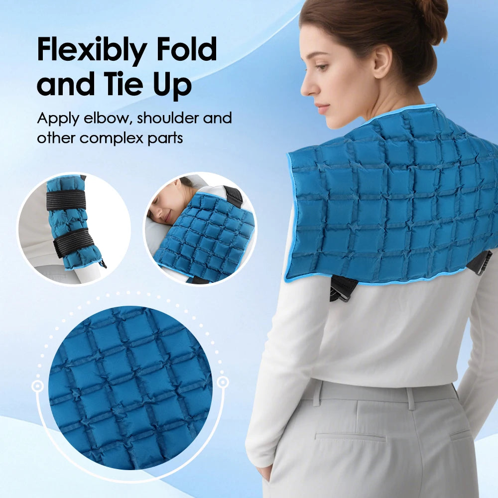 Large Reusable Hot & Cold Gel Ice Pack Wrap – Therapy Pad for Back, Knee, Shoulder & Neck