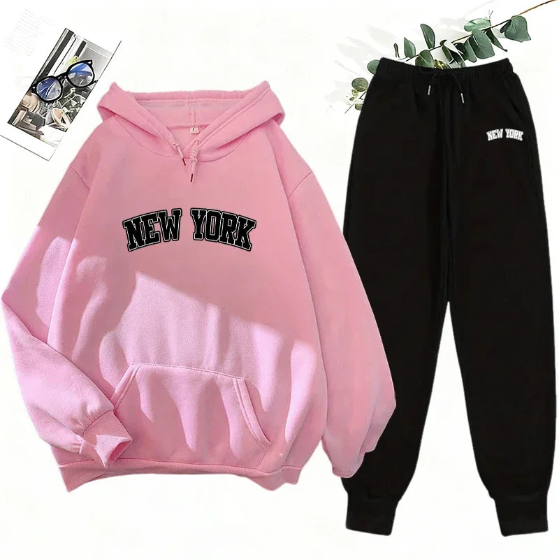 Women's Winter Apparel: Hooded Sweatshirt and Jogger Pants Casual Matching Set Outfit / Rungear