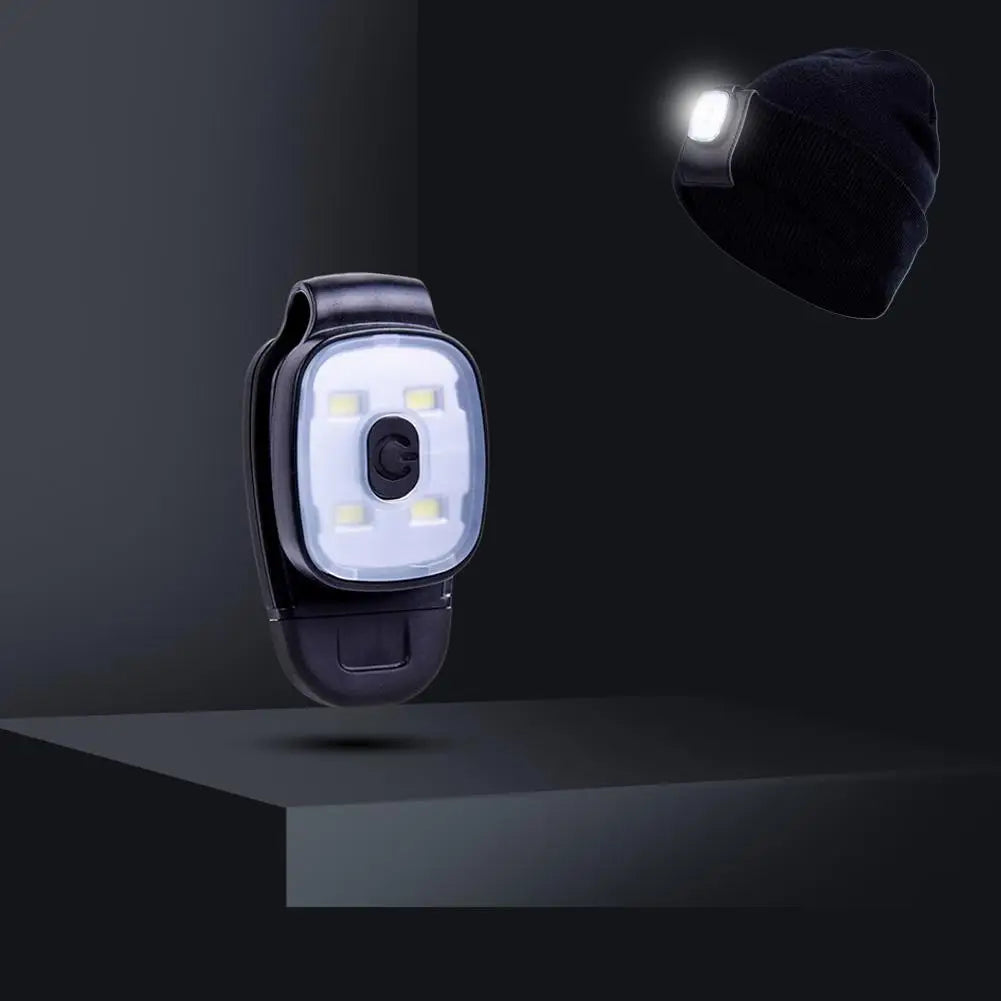 USB Rechargeable LED Clip Headlamp – Lightweight, Waterproof Night Running Safety Light | White & White/Red | RUNGEAR