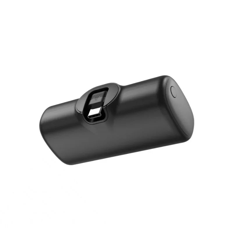 5,000mAh Mini Power Bank with Built-in USB-C Connector – 22.5W Fast Charge, No Cable Needed | Universal Compatibility | Purple