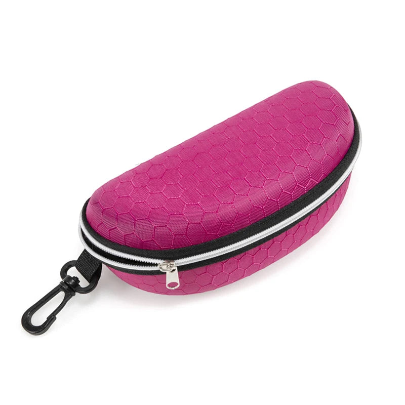 Large Hard Shell Zipper Sunglasses & Eyeglasses Case with Carabiner Clip – Waterproof Travel Protection
