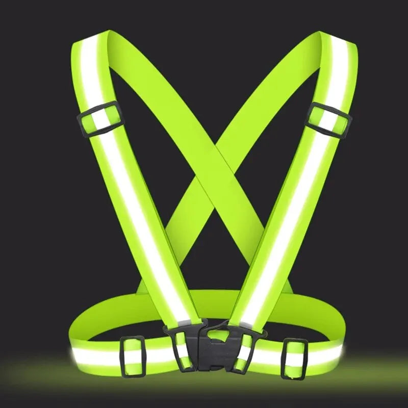 Reflective Elastic Safety Vest – Adjustable High-Visibility Gear for Night Running & Cycling