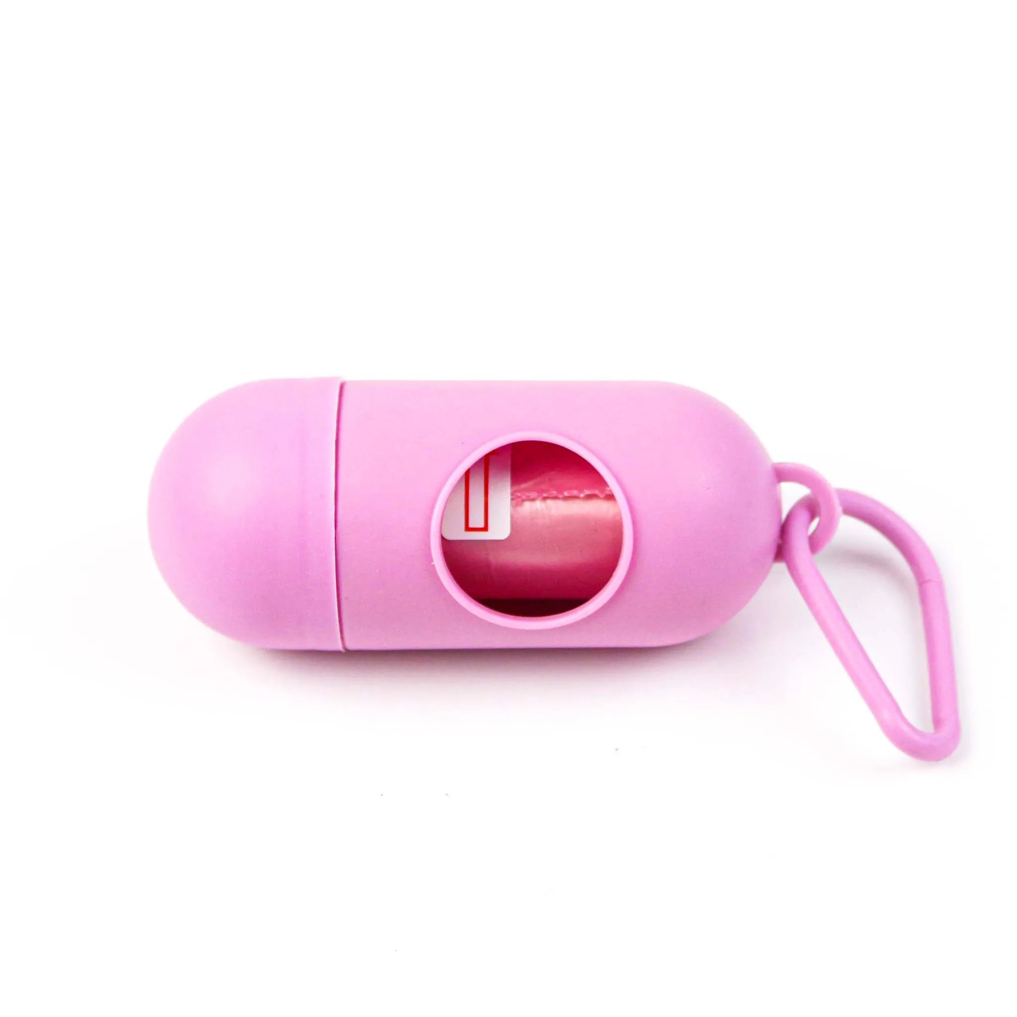 Dog Poop Bag Dispenser with Leash Clip – Mildly Scented Bags Included