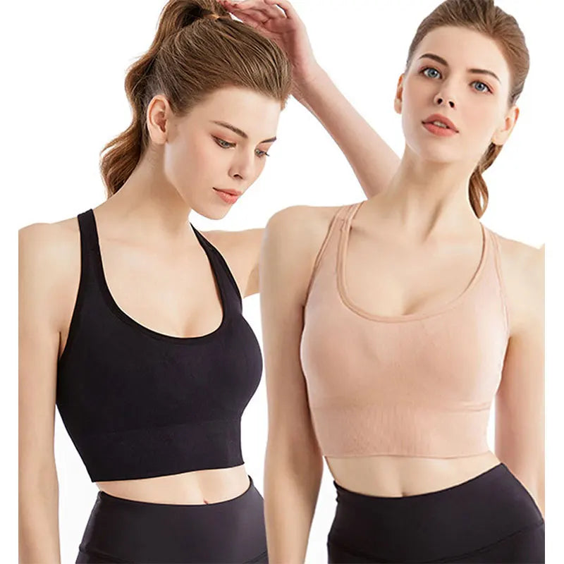 RUNGEAR Shockproof Seamless Racerback Sports Bra | Quick-Dry Yoga & Running Bra Tank Top