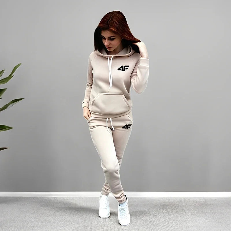 Women's Winter Apparel: Outdoors, Comfort, Warm Sportswear Tracksuit Hoodies Sweatpants / Rungear