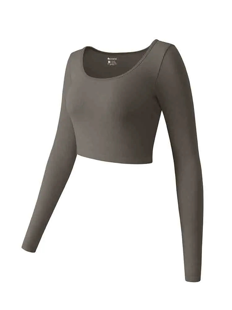Women's Running Apparel: Long Sleeved, Round Neck, Seamless Fitness Workout Top / Rungear Nz