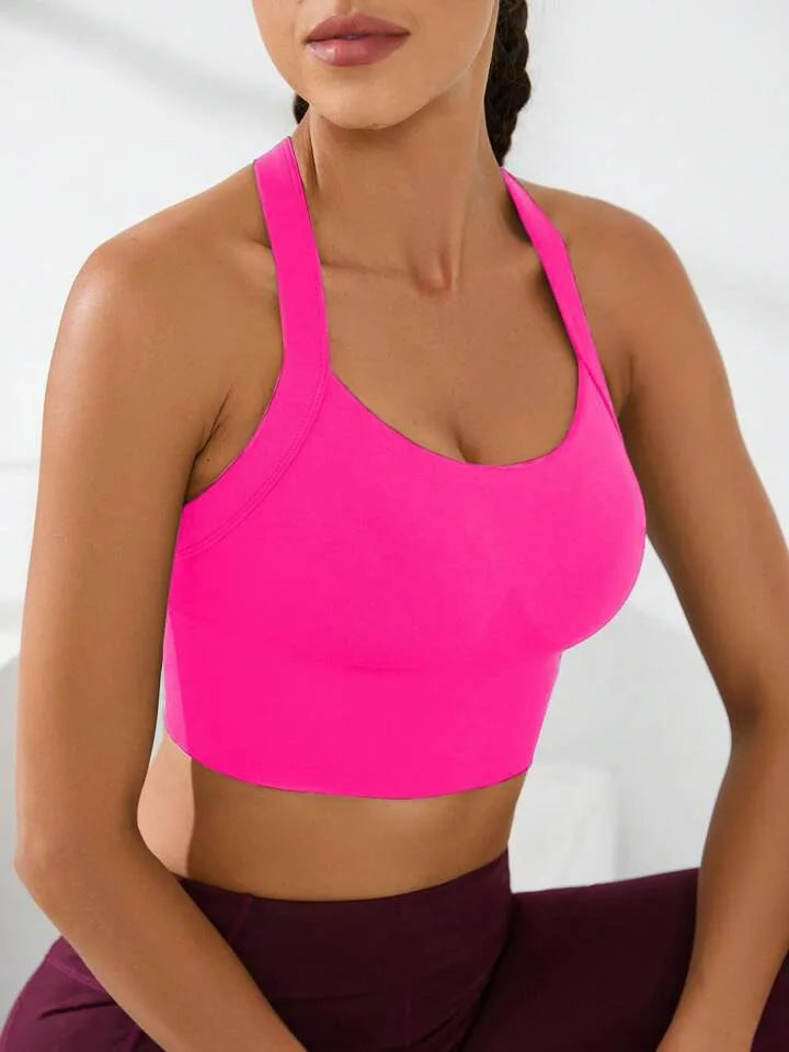 Women's Cross-Back Sports Bra – Adjustable, No Pad, All-Sport Fit