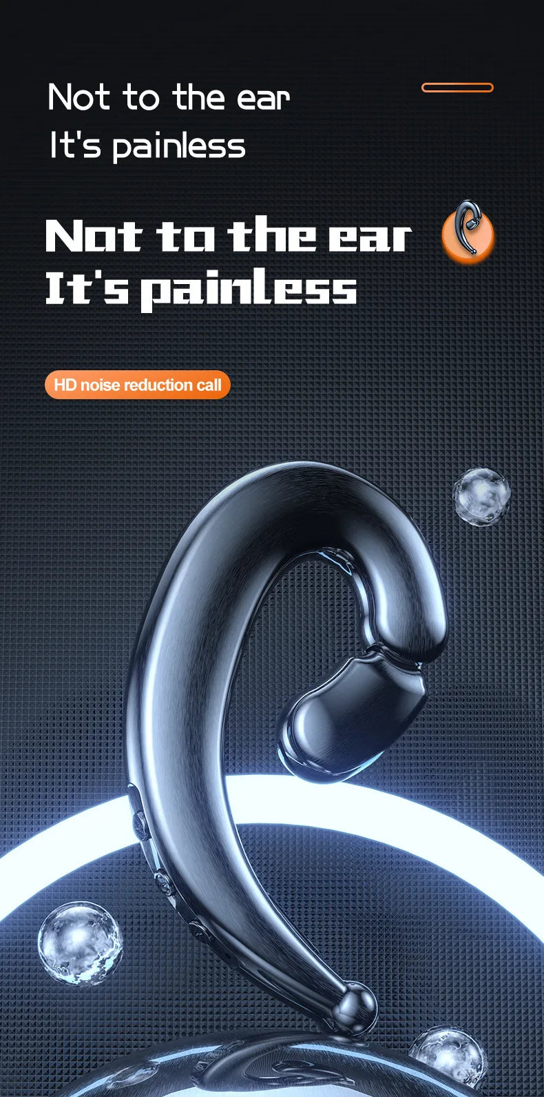 Running Tech Gear: Bone Conduction Ear Hook Bluetooth Single Earphones, HiFi, Waterproof Noise Reduction / Rungear
