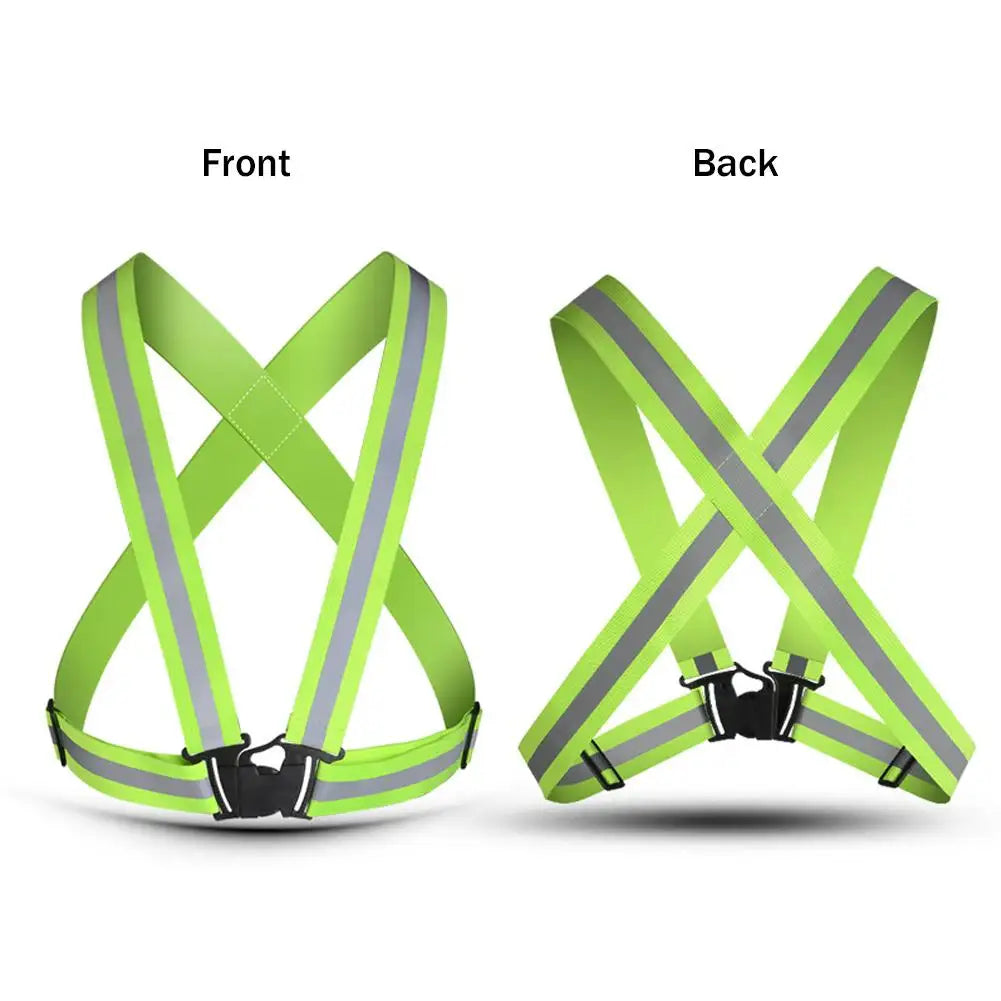 Reflective Safety Vest Harness – Adjustable, Elastic, High-Visibility | Night Running, Cycling & Outdoor | Adults & Children | 5 Colours