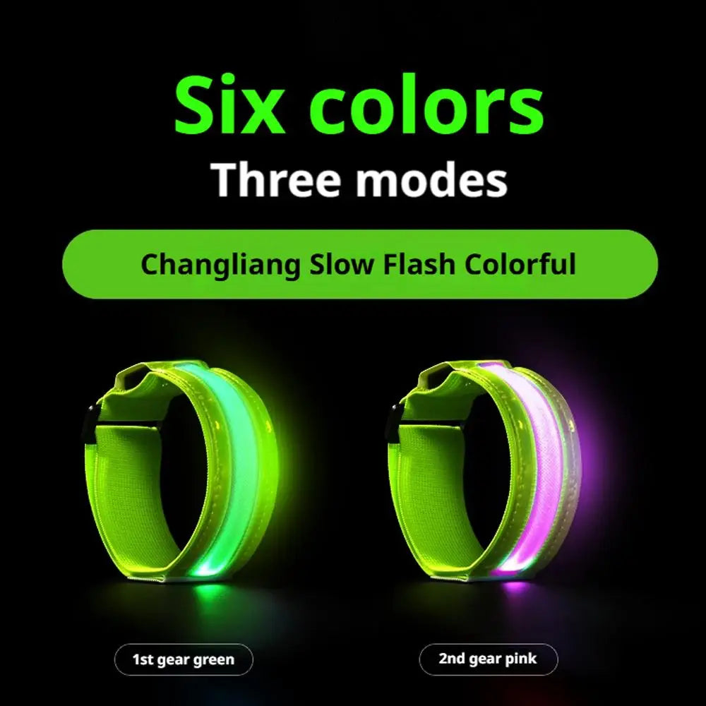 RUNGEAR LED Reflective Armbands | High-Visibility Safety Bands for Night Running, Cycling & Hiking (2-Pack)