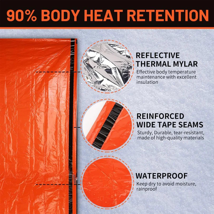 Trail Gear Accessories: 1 PC Portable Emergency Sleeping Survival Bag Blanket / Rungear