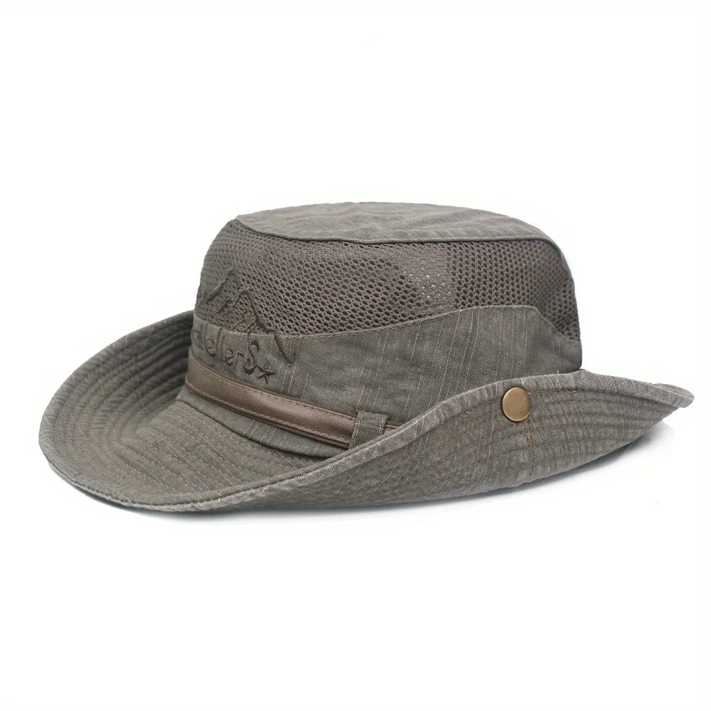 Men's Breathable Mesh Boonie Hat | Wide Brim Sun Hat for Hiking & Fishing