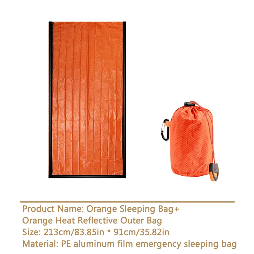 RUNGEAR Emergency Thermal Survival Sleeping Bag | Waterproof PE Aluminium Bivy Sack for Trail Running, Hiking & Camping